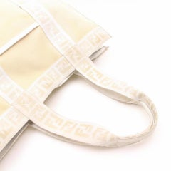 Fendi Monogram Ff Zucca Beige/Ivory Shopper 869522 Cream Canvas Tote