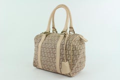 Fendi Monogram Ff Zucca Boston 21fz1016 Brown Canvas Satchel