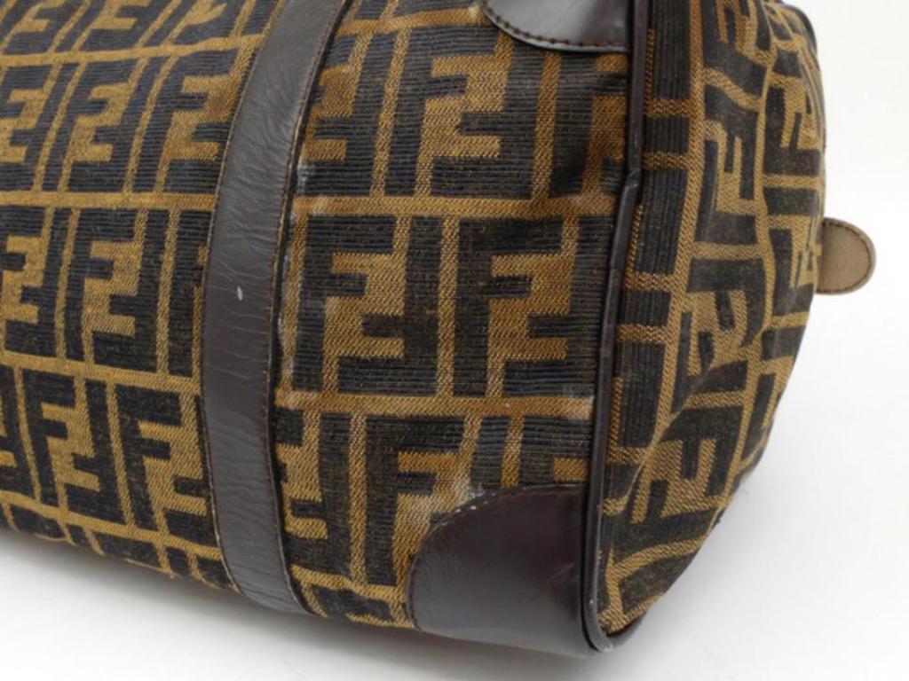 Fendi Monogram Ff Zucca Boston 232897 Brown Canvas Weekend/Travel Bag For Sale 5