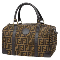 Fendi Monogram Ff Zucca Boston 232897 Brown Canvas Weekend/Travel Bag