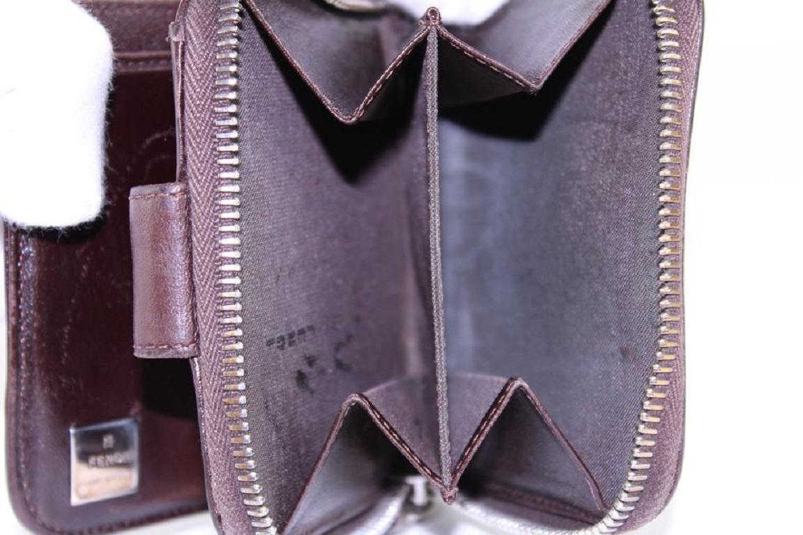 Fendi Monogramm FF Zucca kompakte Zip Brieftasche 13FF1214 im Angebot 3