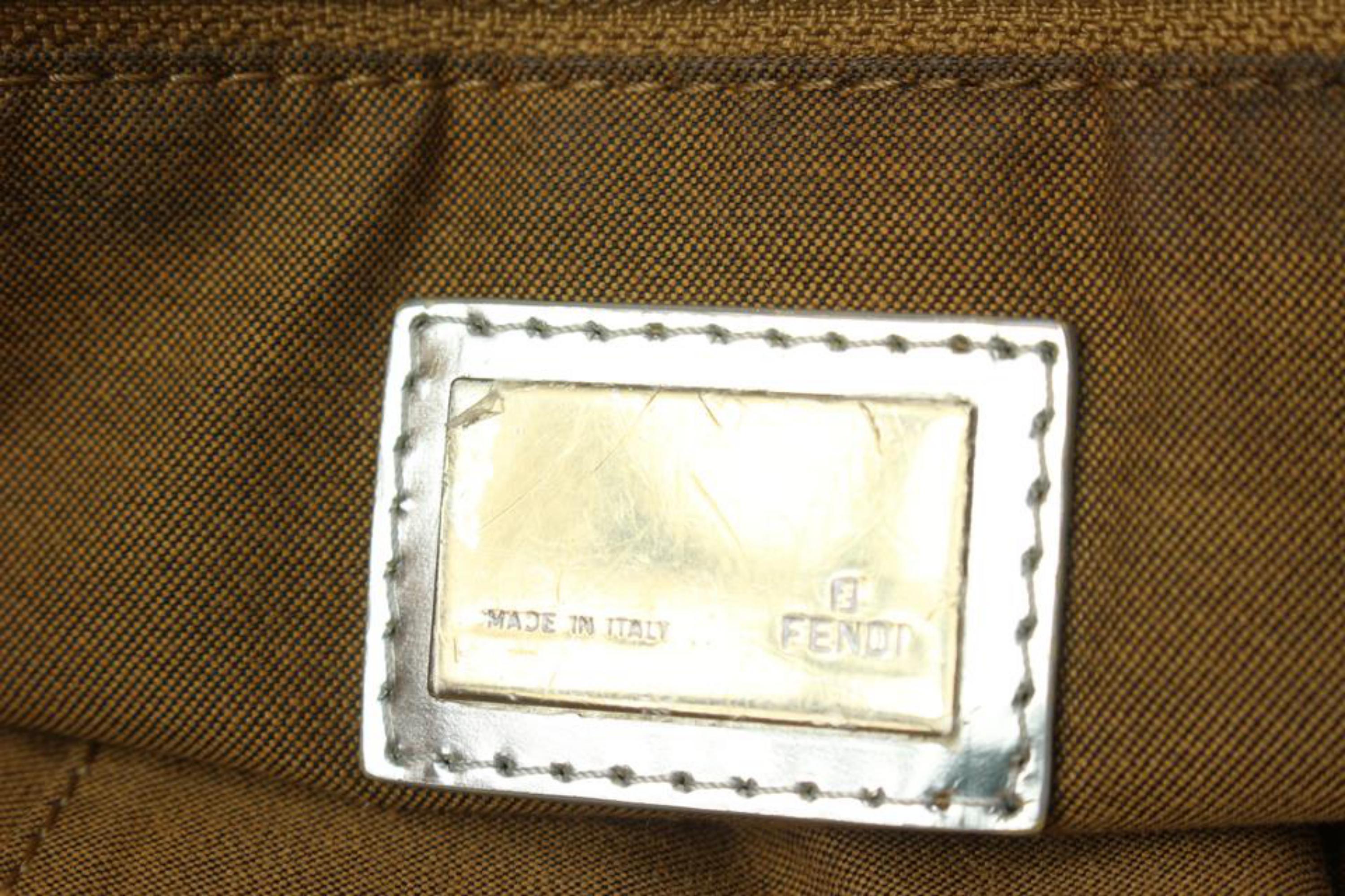 Fendi Monogram FF Zucca Silver Shopper Tote Bag 105f9 For Sale 3