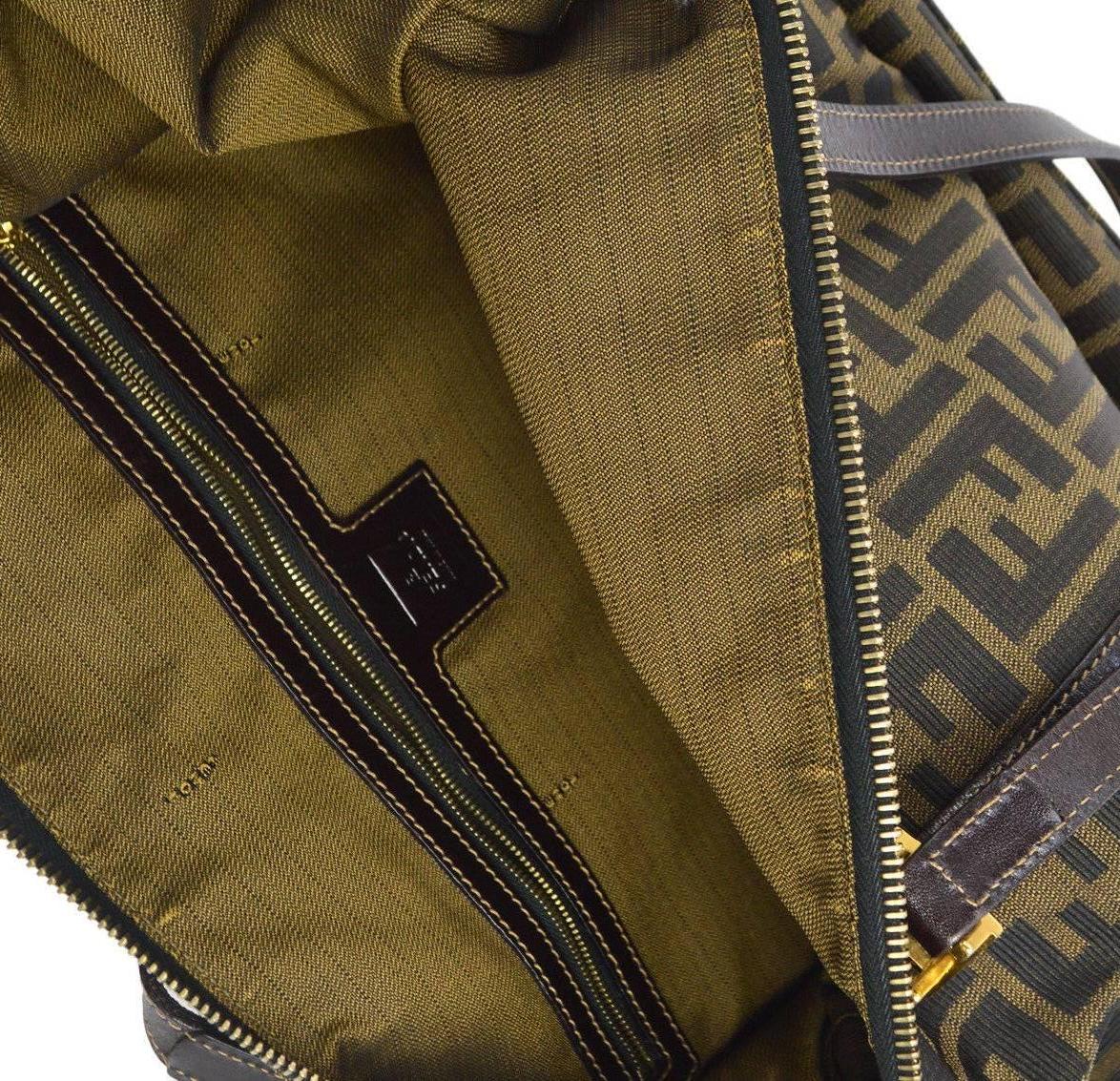 Black Fendi Monogram Logo Large Carryall Travel Weekender Shoulder Tote Bag
