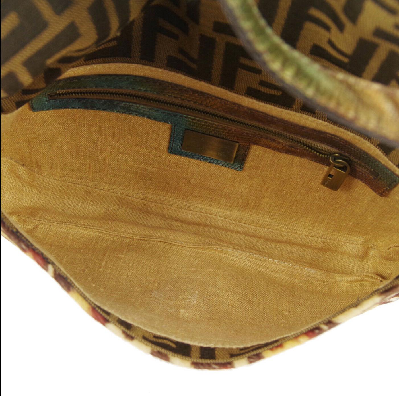 Fendi Monogram Logo Ponyhair Exotic Top Handle Shoulder Pochette Flap Bag In Good Condition In Chicago, IL