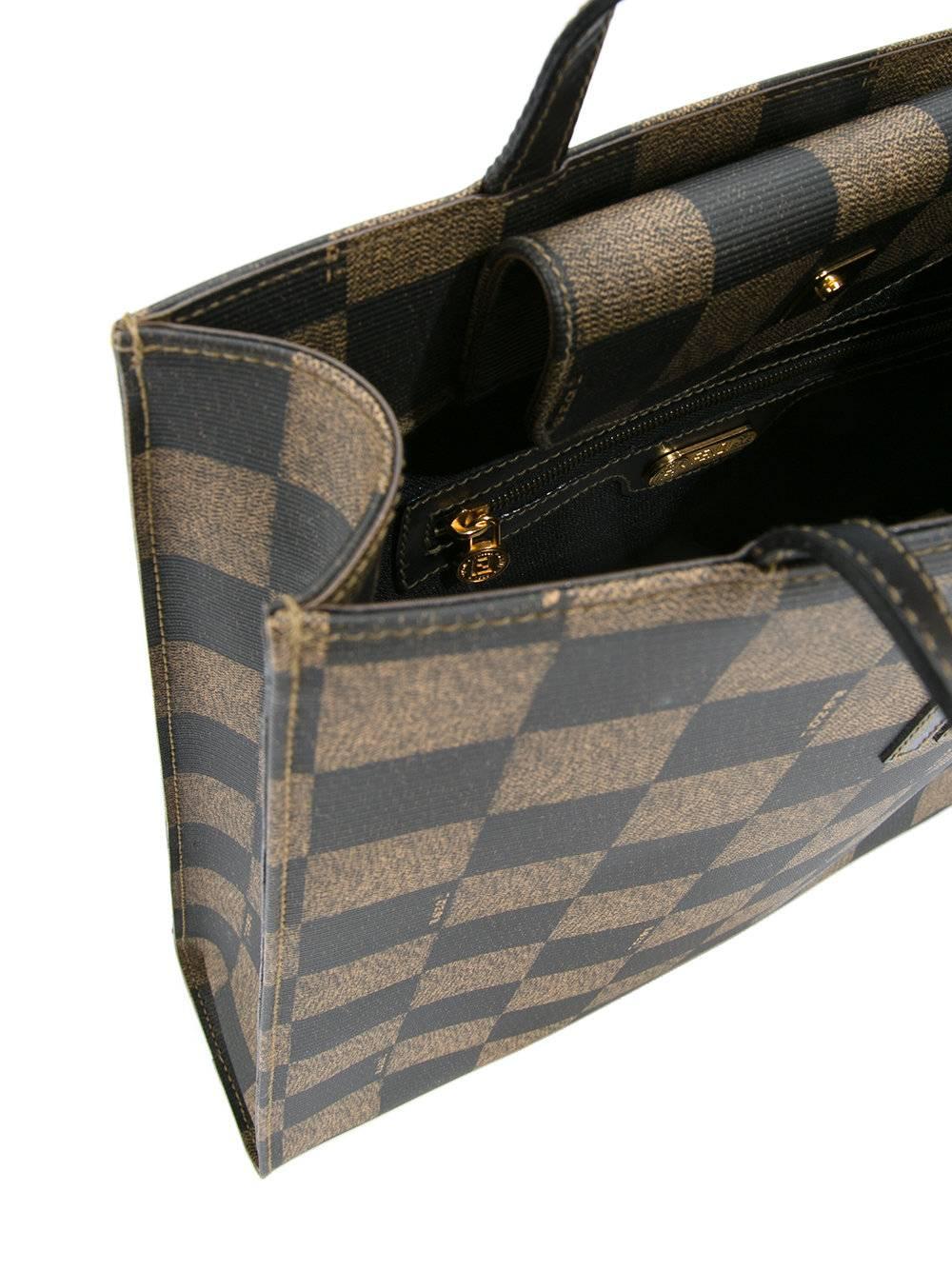 Fendi Monogram Penguin Top Handle Travel Briefcase BackPack Shoulder Bag In Excellent Condition In Chicago, IL