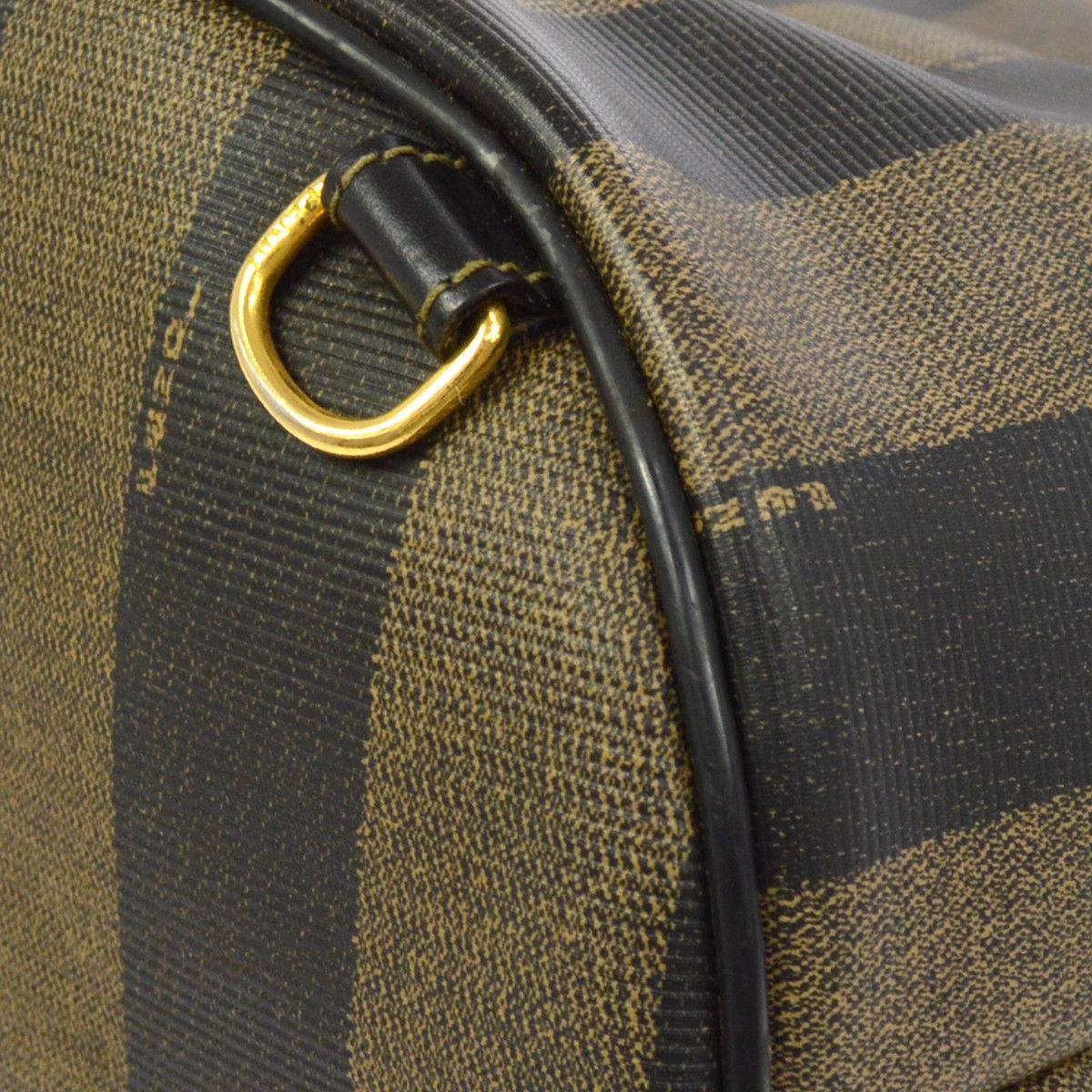 Gray Fendi Monogram Stripe Carryall Shoulder Crossbody Backpack Bag