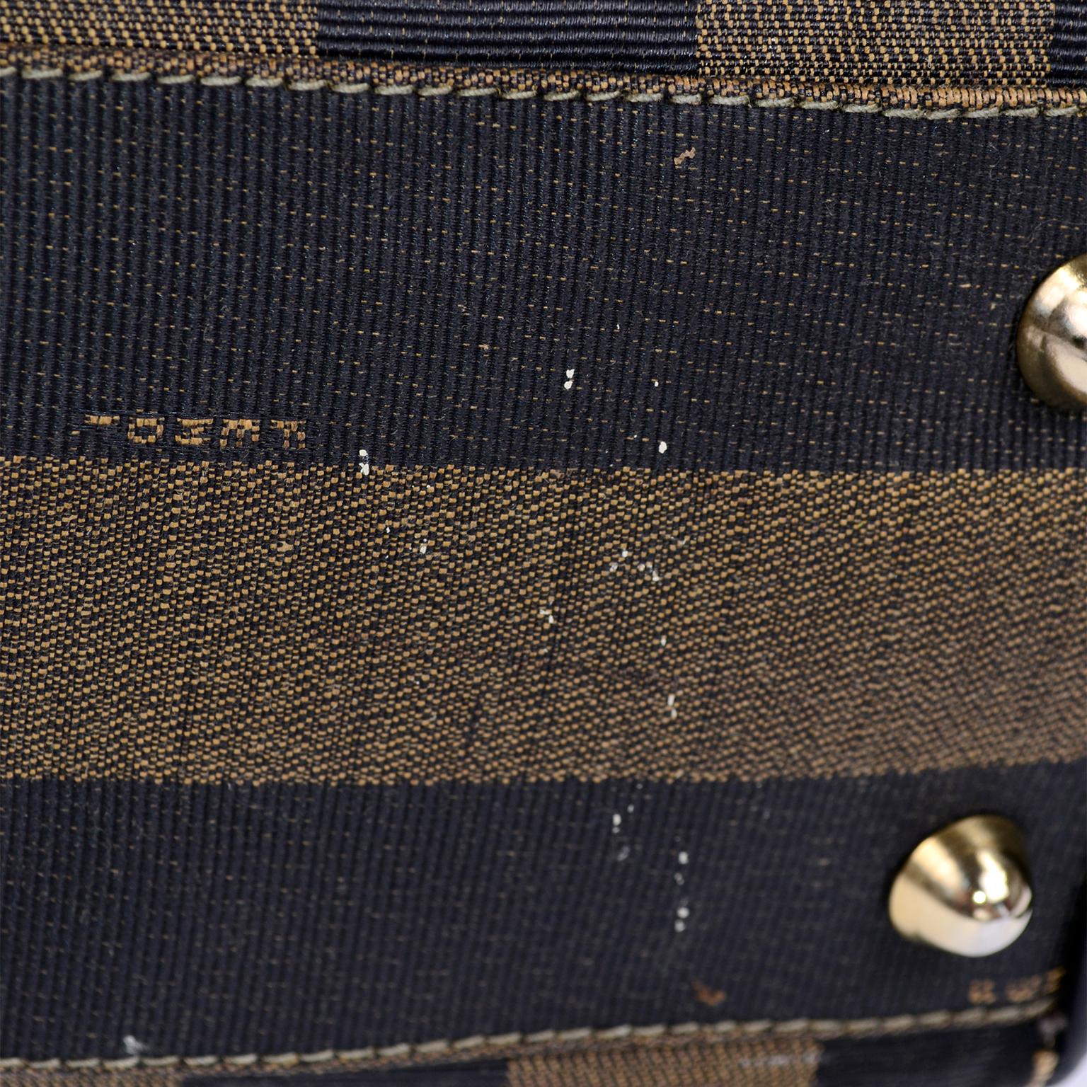 Fendi Monogram Stripe Vintage Top Handle Bag with Optional Shoulder Strap 3