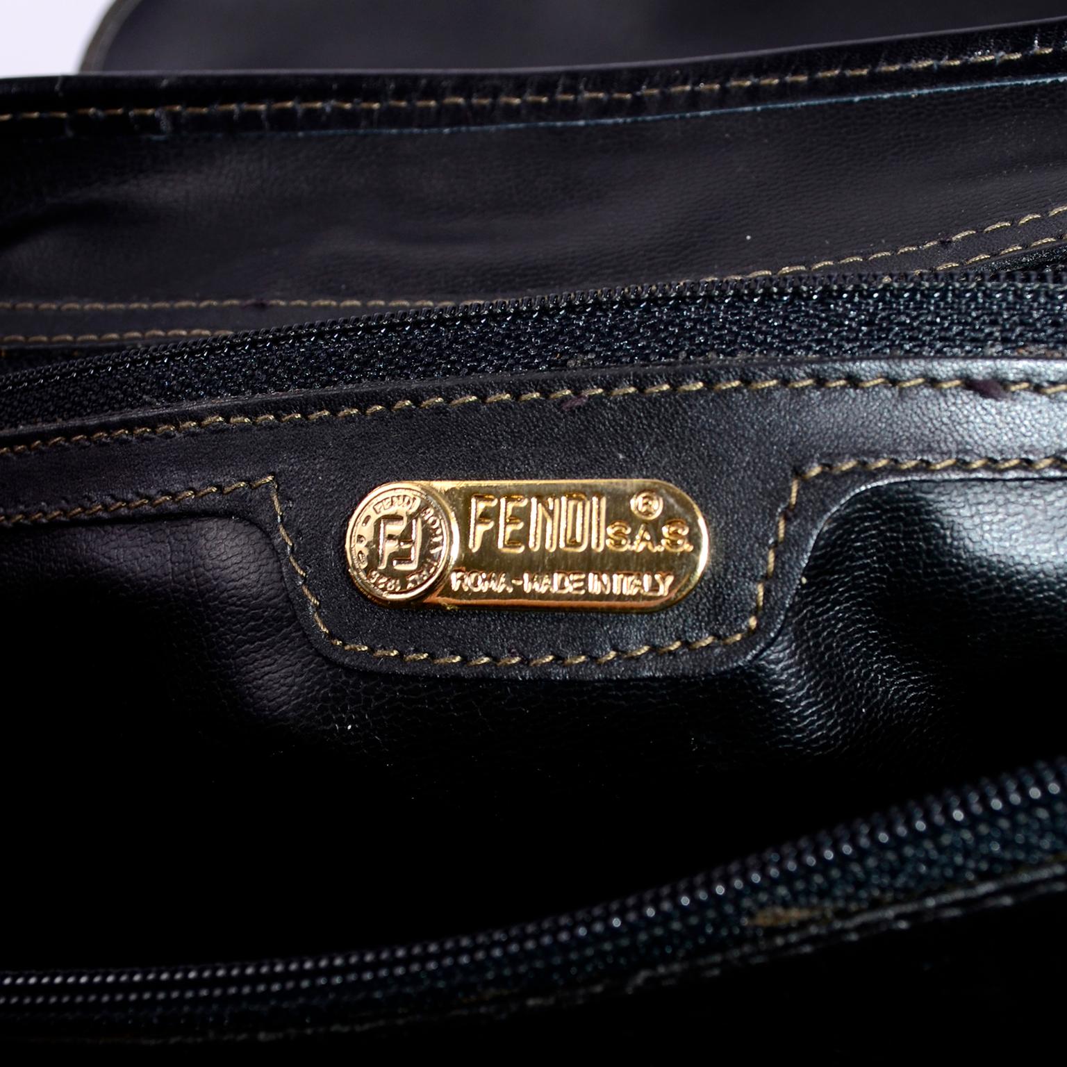 Fendi Monogram Stripe Vintage Top Handle Bag with Optional Shoulder Strap 7