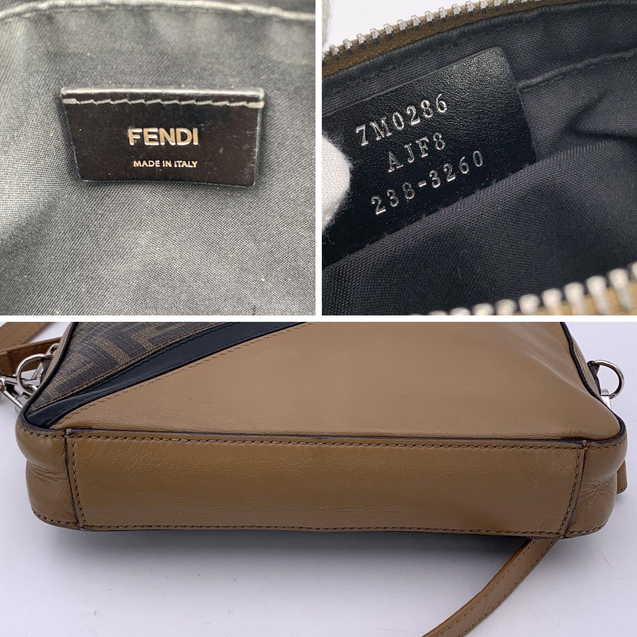 Women's or Men's Fendi Monogram Zucca Canvas Leather Diagonal Camera Crossbody Bag