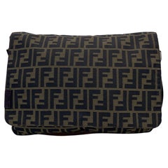 Fendi Monogram Zucca Canvas Messenger Crossbody Bag
