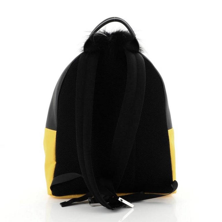 Fendi Monster Backpack Nylon with Leather and Fur Large For Sale at 1stdibs