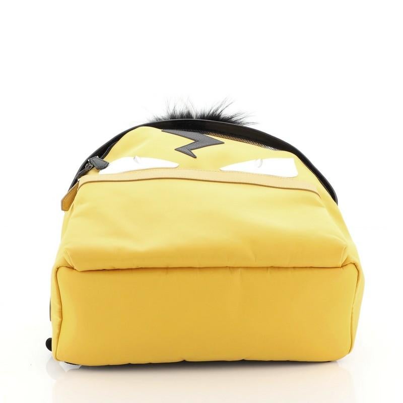 Fendi Monster Backpack Nylon with Leather and Fur Large In Good Condition In NY, NY