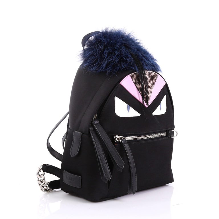 Fendi Monster Backpack Nylon with Leather and Fur Mini at 1stDibs ...