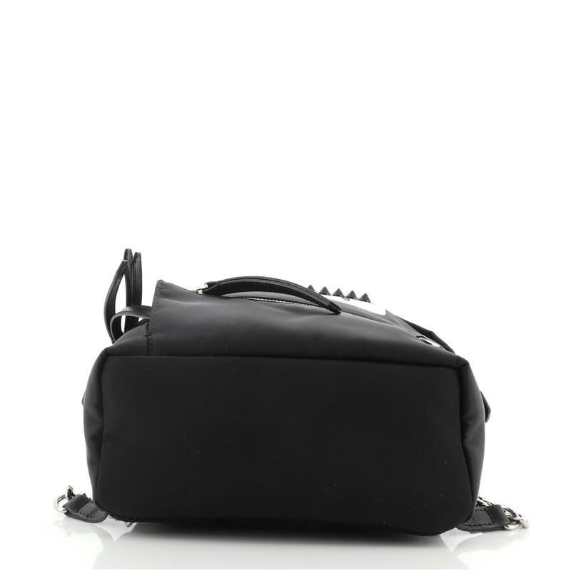 Fendi Monster Rucksack Nylon mit Leder und Fell Mini für Damen oder Herren