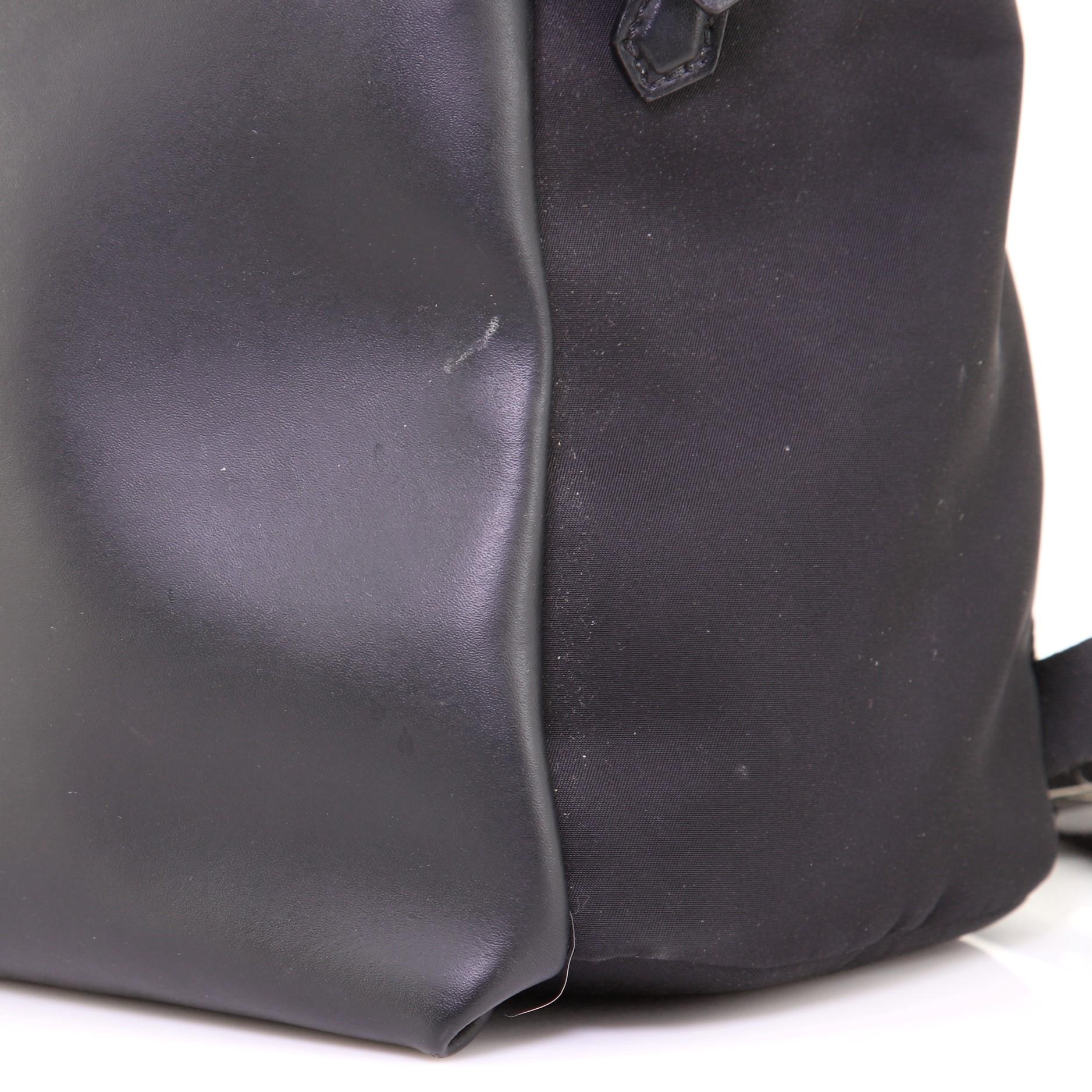 Black Fendi Monster Backpack Nylon with Leather Large