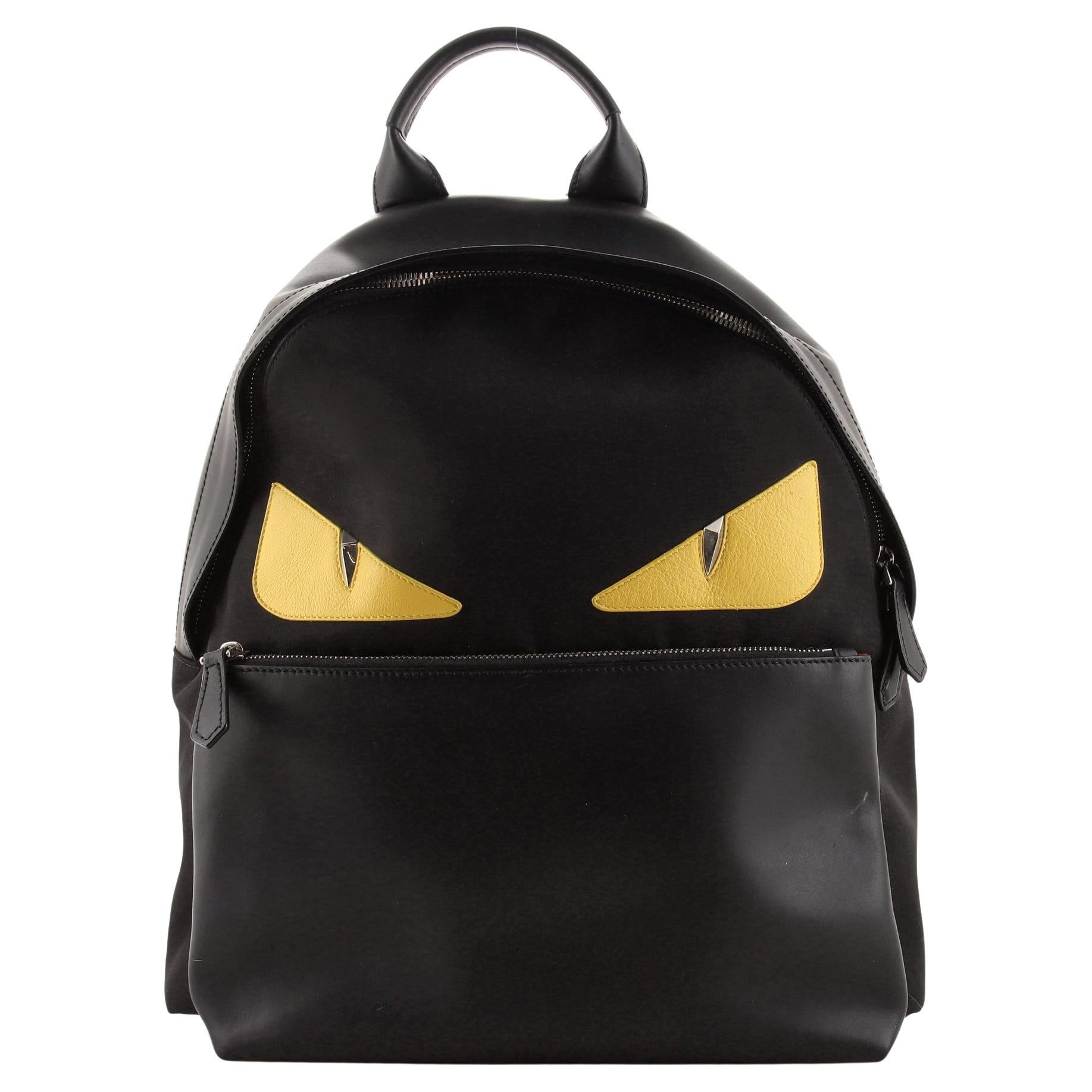 Fendi Monster Backpack Nylon with Leather Large