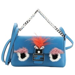 Fendi Monster Baguette Leather and Fur Micro
