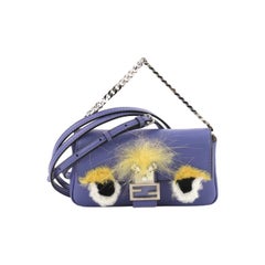 Fendi Monster Baguette Leather and Fur Micro