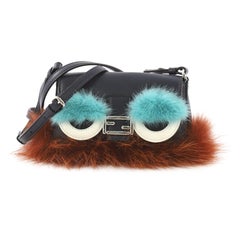 Fendi Monster Baguette Leather and Fur Micro