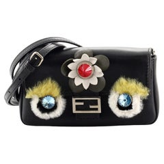 Fendi Monster Baguette Leather and Fur Micro
