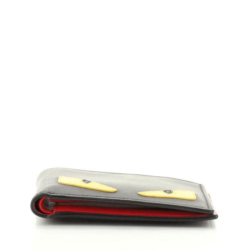 Fendi Monster Bifold Wallet Leather Compact In Good Condition In NY, NY