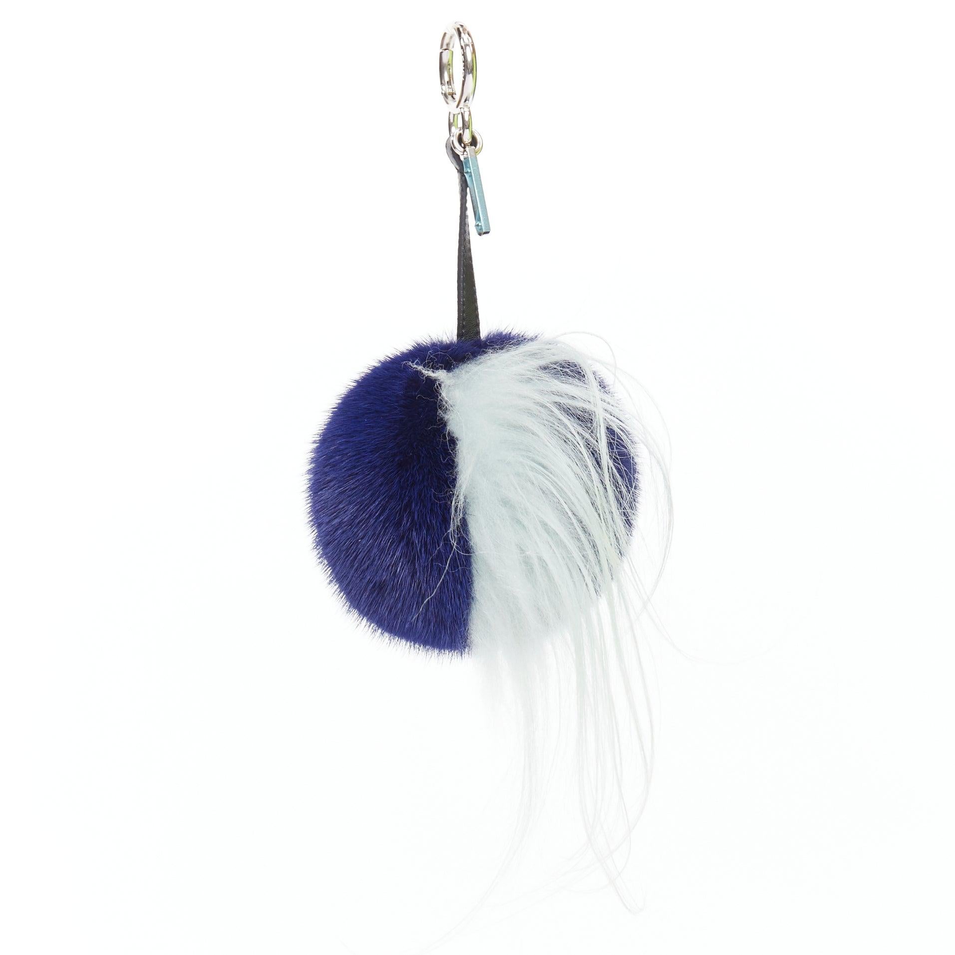 FENDI Monster Birgami Bird cream blue fur owl bag charm
Reference: VEHO/A00011
Brand: Fendi
Model: Birgami
Material: Fur, Leather
Color: Blue, Black
Pattern: Solid
Closure: Push Clasp
Extra Details: Blue and multicolor fur Fendi bag charm with owl