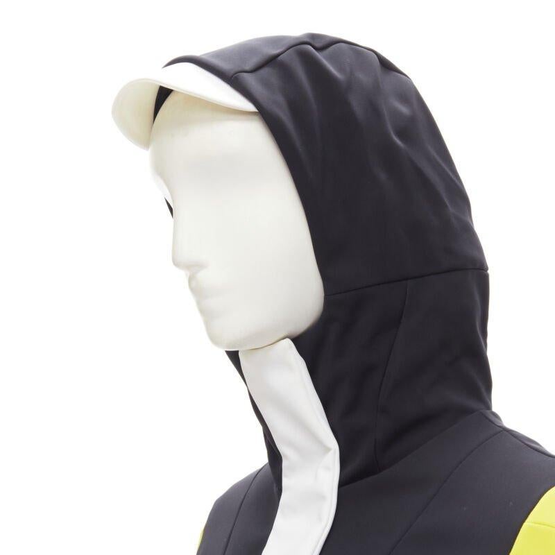FENDI Monster Bug Eye black yellow fur trim ski jacket IT38 XS 4
