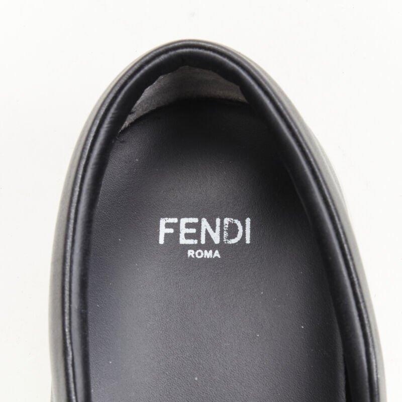 FENDI Monster Bug Eye black yellow leather slip on skate sneakers shoes EU36.5 For Sale 5