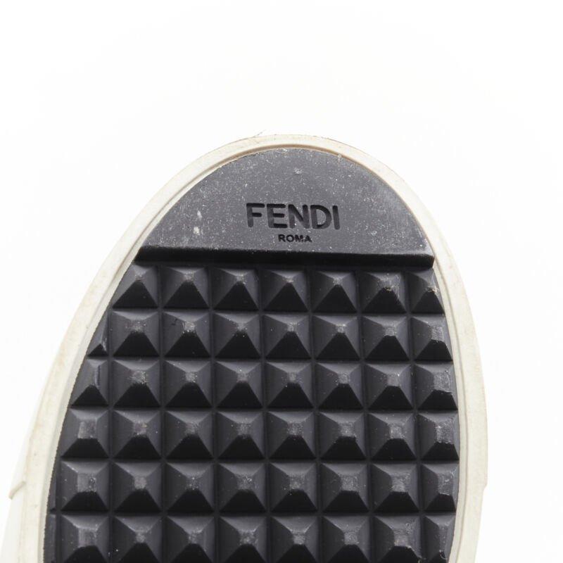 FENDI Monster Bug Eye black yellow leather slip on skate sneakers shoes EU36.5 For Sale 6