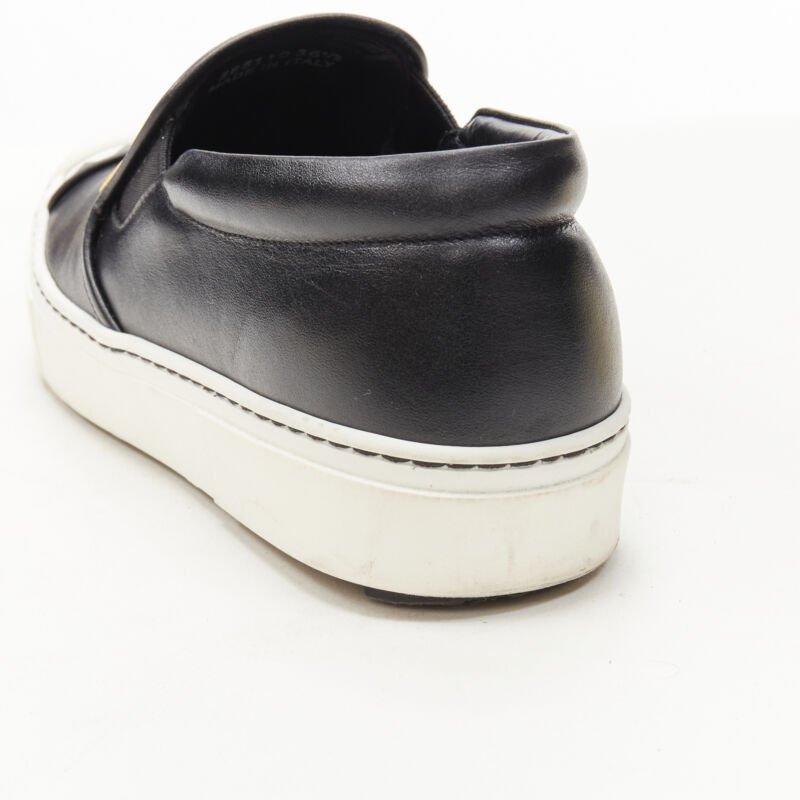 FENDI Monster Bug Eye black yellow leather slip on skate sneakers shoes EU36.5 For Sale 3