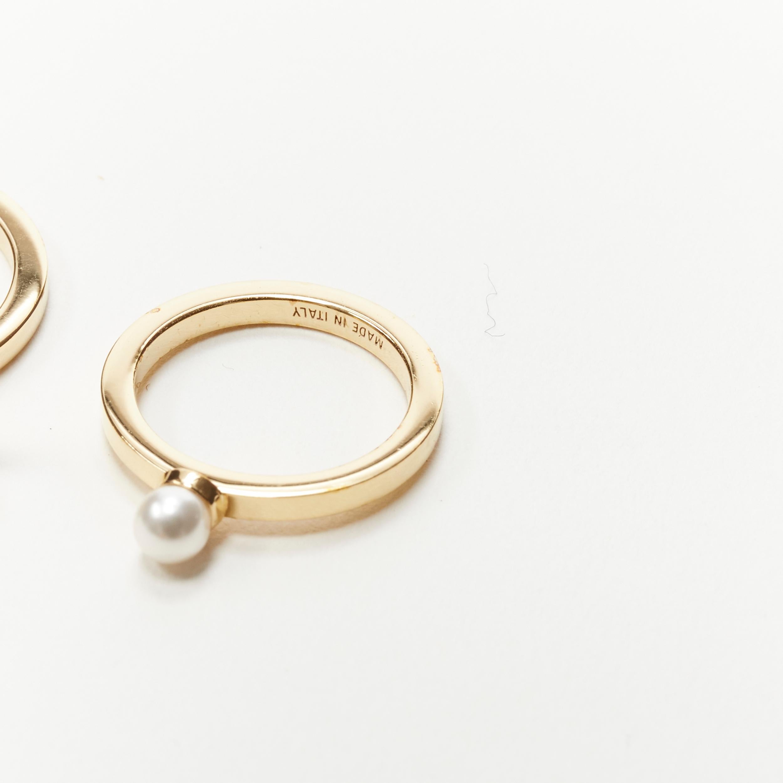 FENDI Monster-Busch-auge-Ringe aus Gold mit Kristallperlenverzierung US6,5 US4 Damen im Angebot