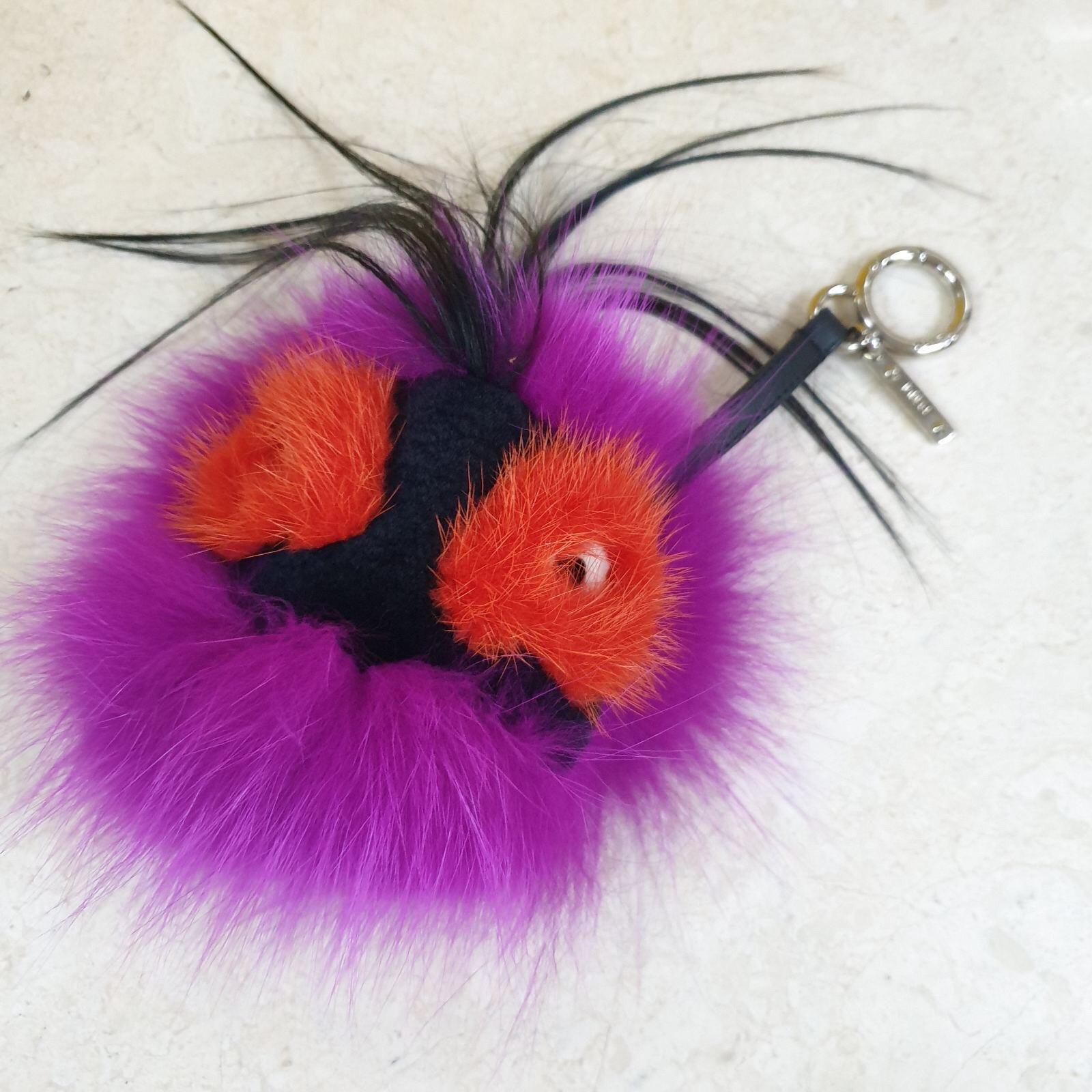 Fendi Monster Bugs Bag Charm Fox Mink Fur Multicolor  In New Condition In Krakow, PL