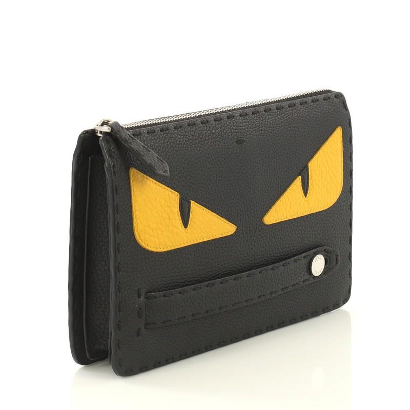 Fendi Monster Clutch Selleria Leather Small