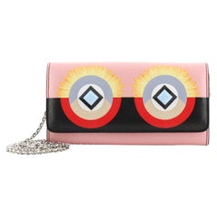 Fendi Monster Continental Wallet on Chain Leather