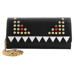 Fendi Monster Continental Wallet on Chain Studded Leather