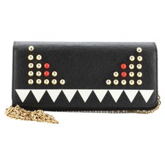 Fendi Monster Continental Wallet on Chain Studded Leather