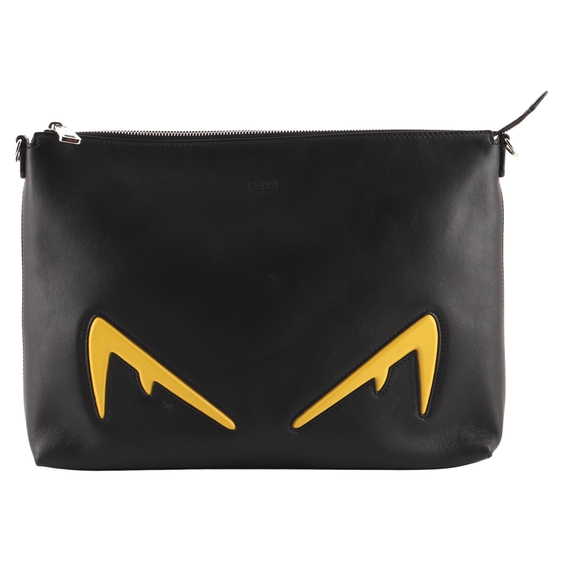 Fendi Monster Diabolic Eyes Messenger Bag Leather