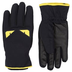 Fendi Monster Eye Leather Ski Gloves 