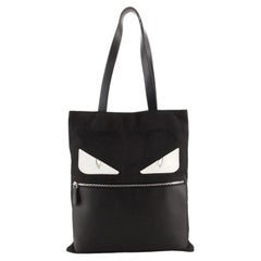Fendi Monster Flat Tote Nylon and Leather Tall