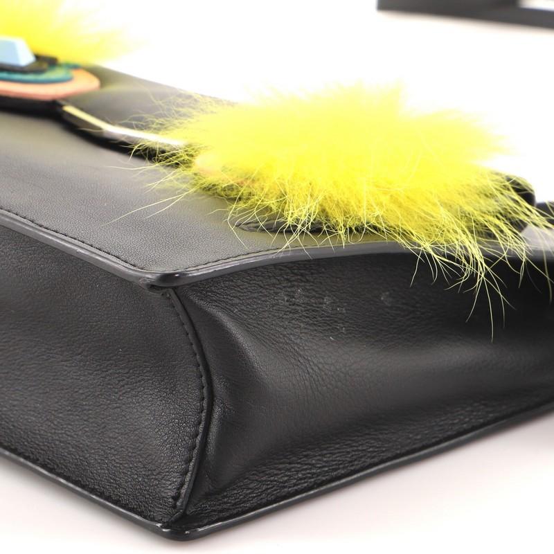 Fendi Monster Front Pocket Clutch Leather with Fur 1