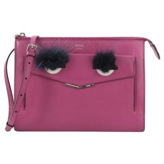 Fendi Monster Front Pocket Clutch Leather with Fur