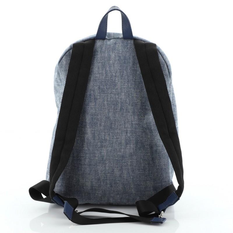 Gray Fendi  Monster Kid's Backpack Denim Small