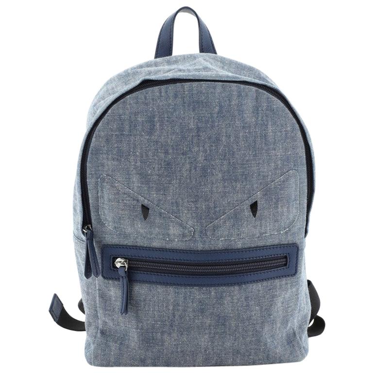 Fendi  Monster Kid's Backpack Denim Small