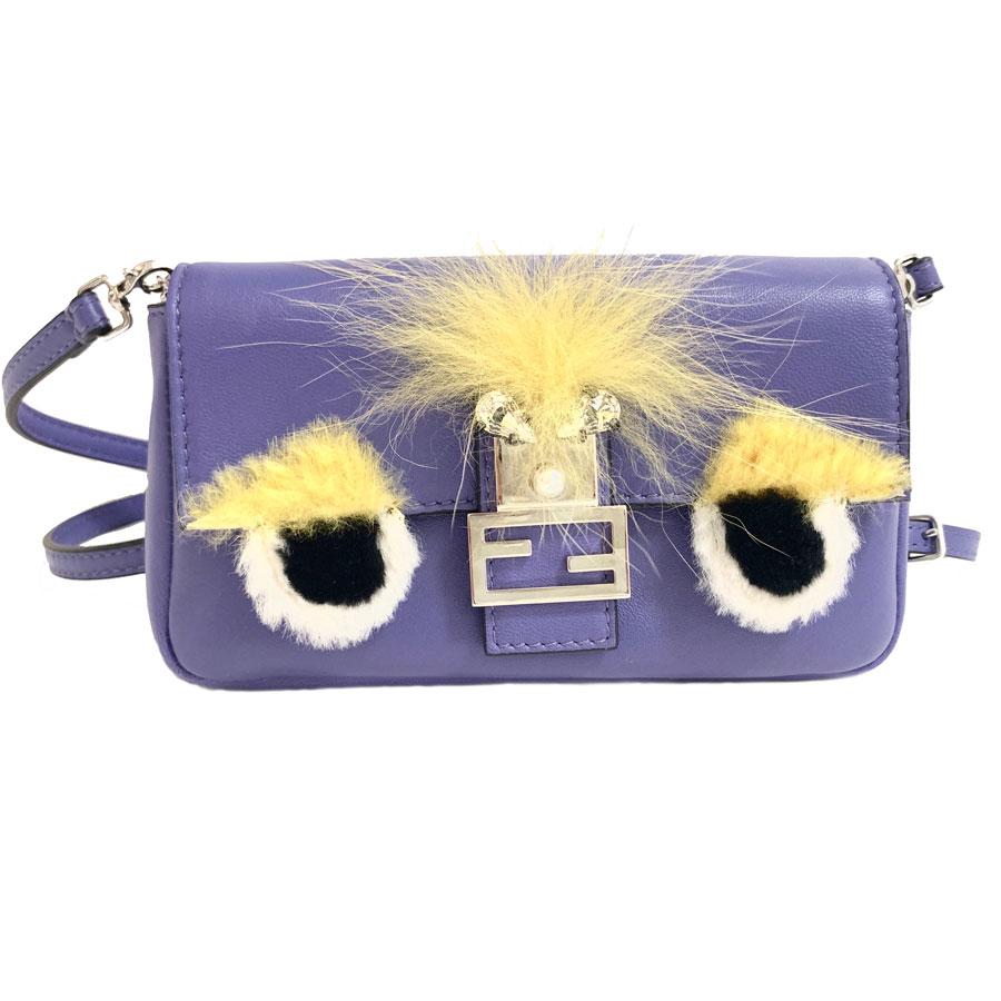 FENDI Monster Mini Baguette Bag In Purple Leather at 1stDibs | fendi ...