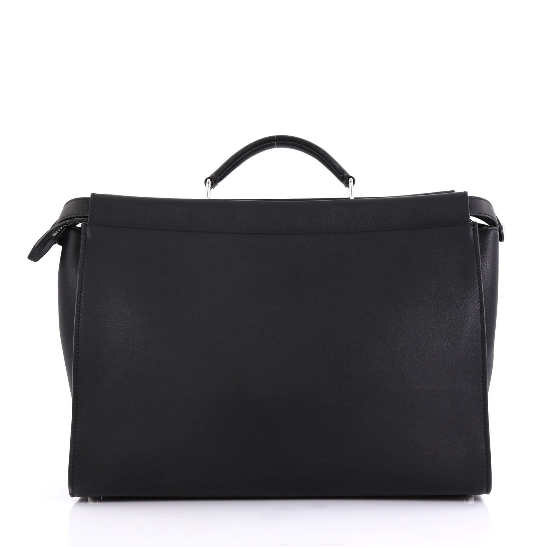 Black Fendi Monster Selleria Peekaboo Bag Leather XL