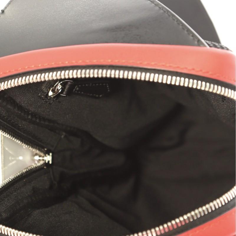 Red Fendi Monster Sling Bag Nylon and Leather Medium