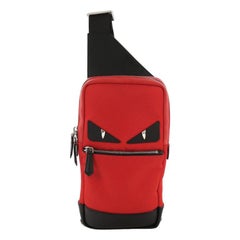 Fendi Monster Sling Bag Nylon and Leather Medium