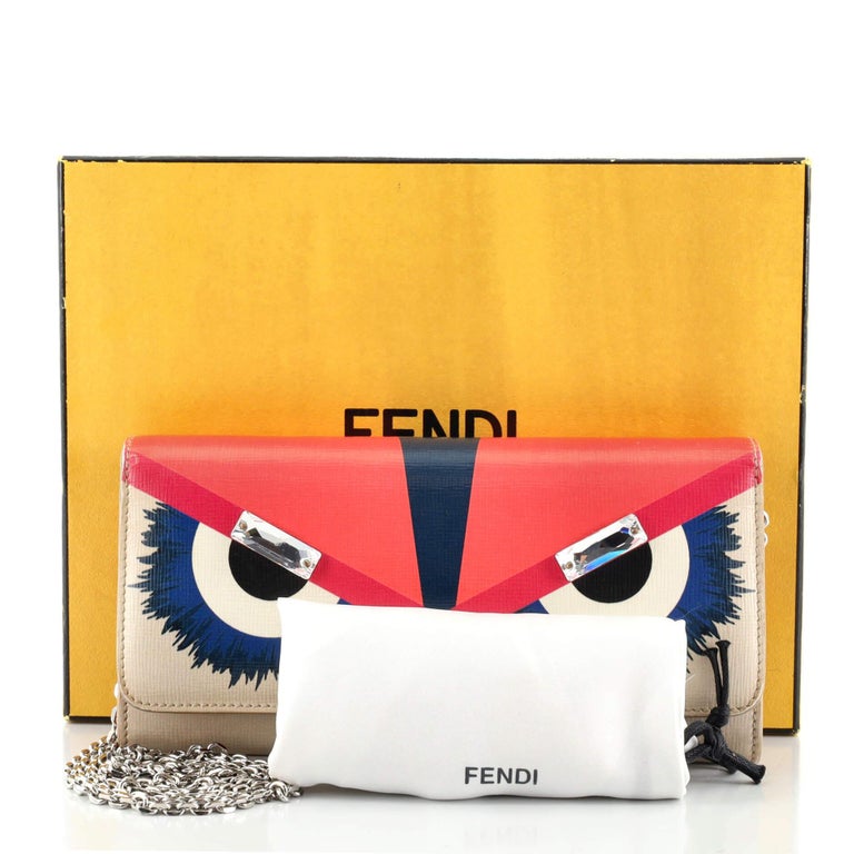 Fendi Monster Wallet on Chain Leather at 1stDibs