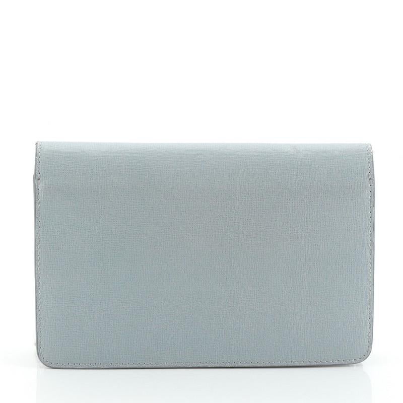 Gray Fendi Monster Wallet on Chain Leather
