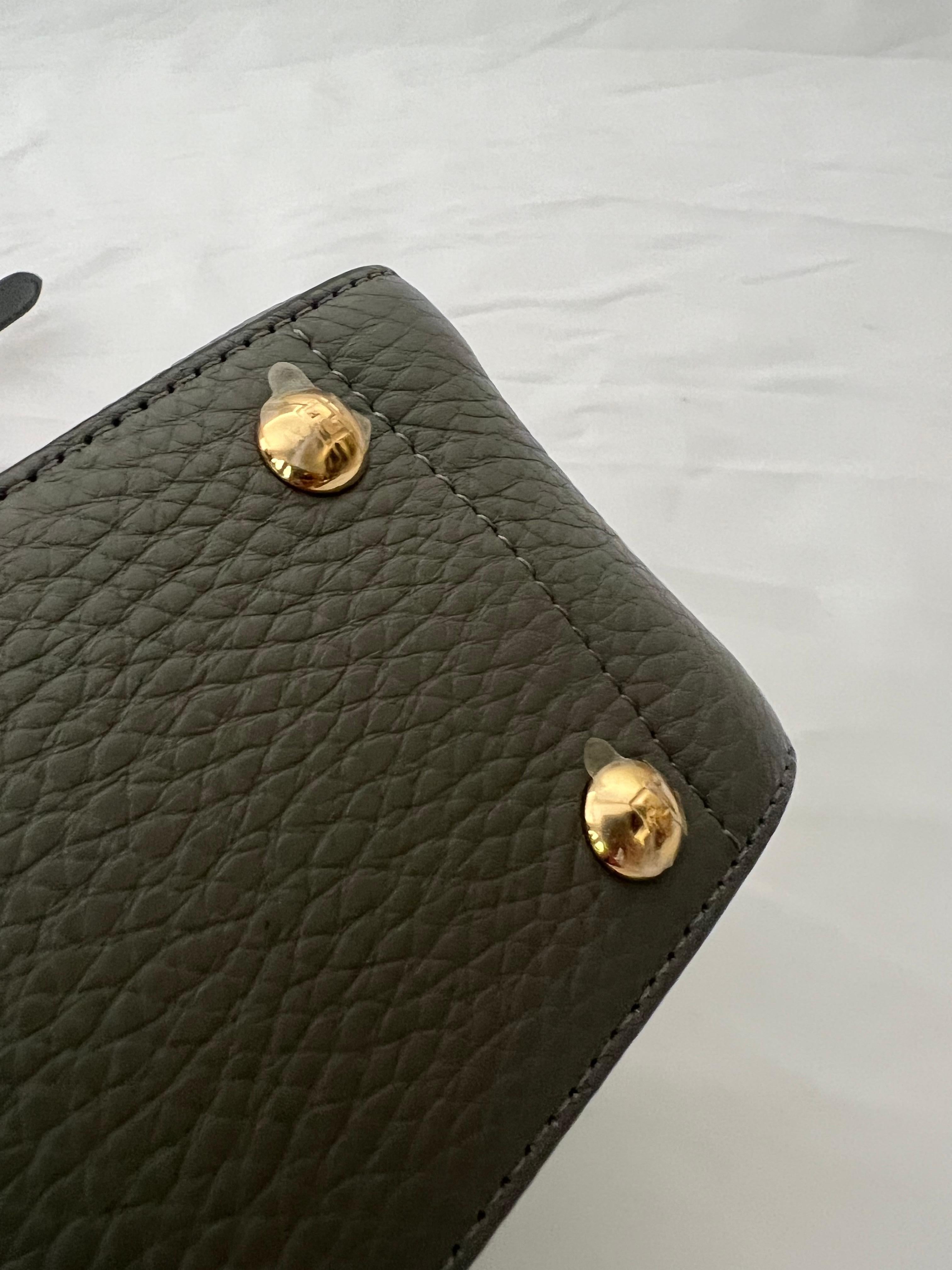 Fendi Moon Grey Leather Mini Forever Handbag  For Sale 4